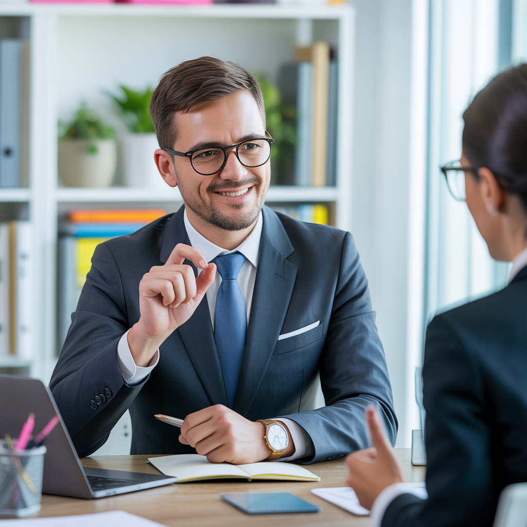 Consultant expliquant une stratégie à une équipe attentive